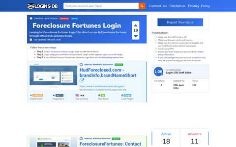 Foreclosure Fortunes Login - Logins-DB