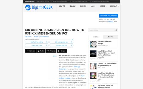 Kik Online Login / Sign In - How to Use Kik Messenger on PC?