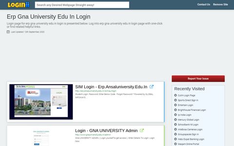 Erp Gna University Edu In Login - Loginii.com
