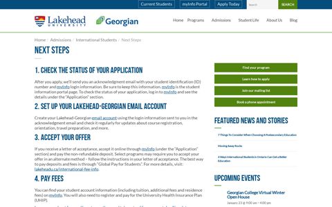 Next Steps | Lakehead-Georgian