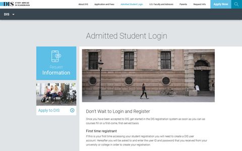Admitted Student Login | DIS