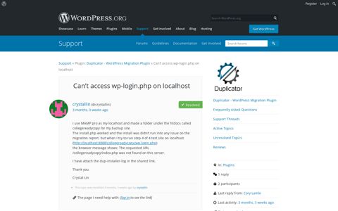 Can't access wp-login.php on localhost | WordPress.org