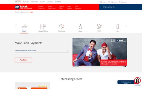 Loan EMI Payment Methods Offered by Kotak Mahindra Bank