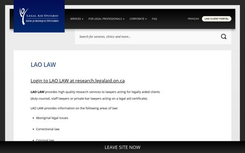 LAO LAW – Legal Aid Ontario