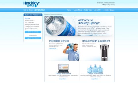Bottled Water Delivered | Welcome - Hinckley Springs