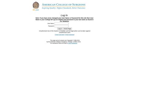 Log In - American College of Surgeons