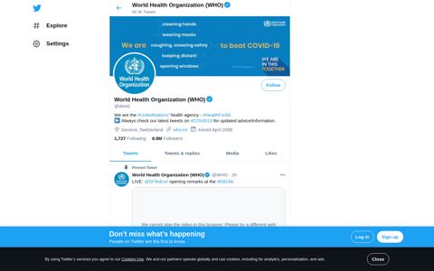 World Health Organization (WHO) (@WHO) | Twitter