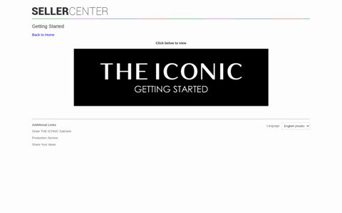 Getting Started - Seller Center - The Iconic