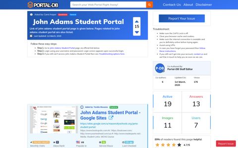 John Adams Student Portal