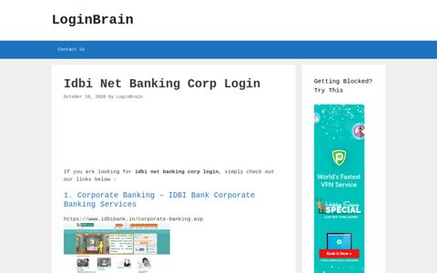 idbi net banking corp login - LoginBrain
