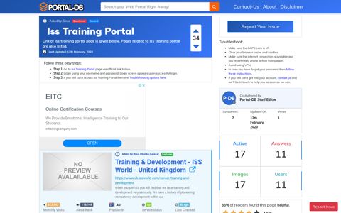 Iss Training Portal