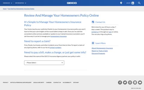 Homeowners Insurance Policy - Geico