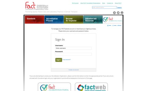 FACTWeb - Foundation for the Accreditation of Cellular Therapy