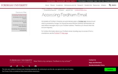Accessing Fordham Email | Fordham