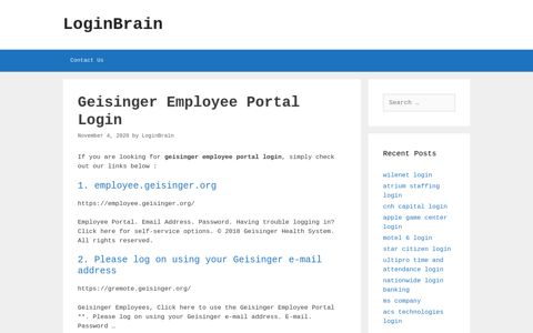 Geisinger Employee Portal - Employee.Geisinger.Org