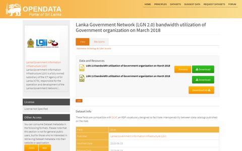 Lanka Government Network (LGN 2.0) bandwidth utilization of ...