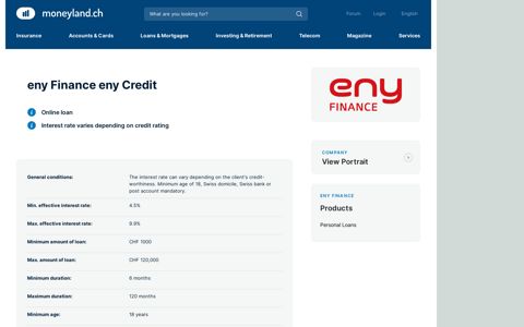 eny Finance eny Credit - moneyland.ch