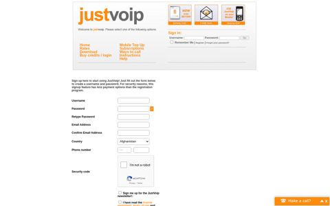 Register - JustVoip