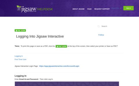 Logging Into Jigsaw Interactive – Jigsaw