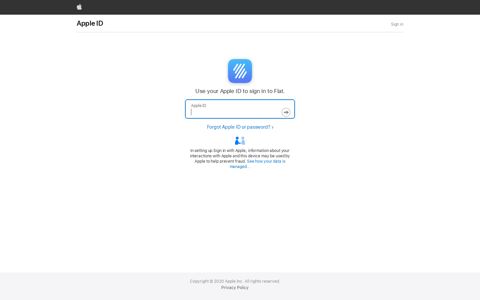 Sign in with Apple ID - Flat