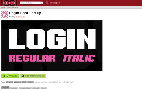 Login Font Family Free font download site - The Fonts Download