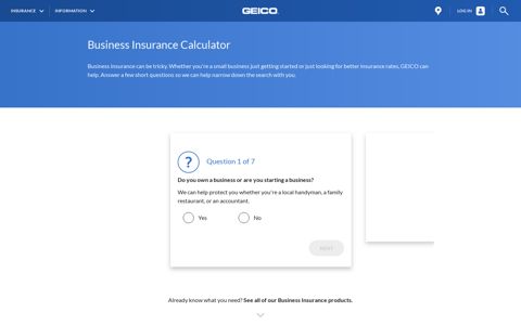 Business Insurance Calculator | GEICO
