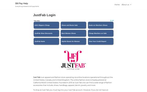 JustFab Login - - Bill Pay Help