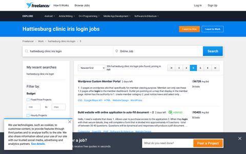 Hattiesburg clinic iris login Jobs, Employment | Freelancer