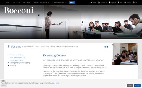 E-learning Courses - Bocconi University Milan