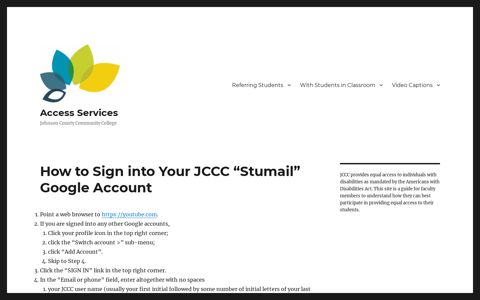 How to Sign into Your JCCC “Stumail” Google Account ...