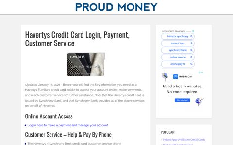 Havertys Credit Card Payment, Login, and Customer Service ...