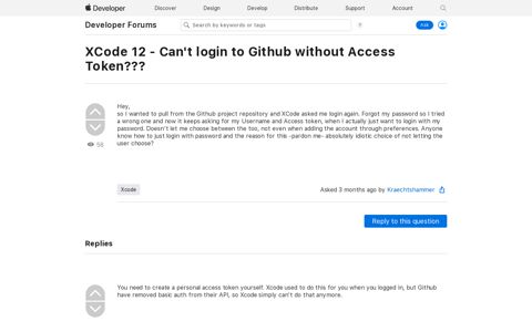 XCode 12 - Can't login to Github w… | Apple Developer Forums