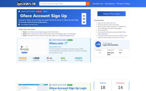 Gface Account Sign Up - Logins-DB