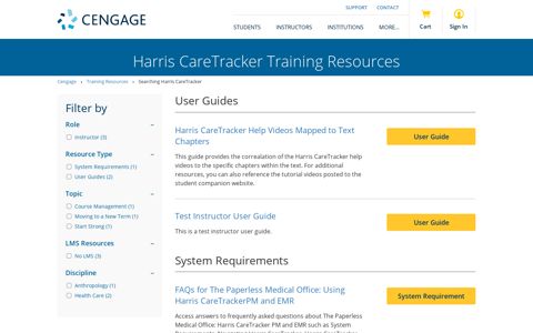 Harris CareTracker - Training Resources – Cengage