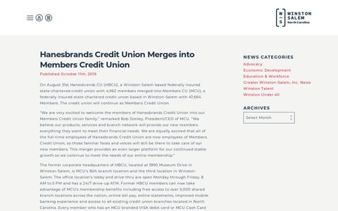 Hanesbrands Credit Union Merges into Members Credit ...