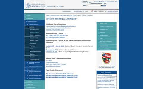 Training & Certification - NJ Department of Community Affairs