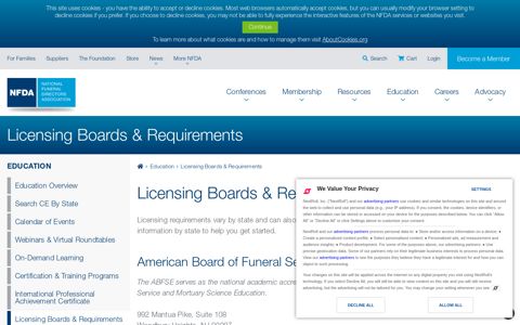 Licensing Boards & Requirements - National Funeral ...
