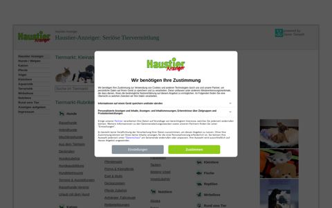 Haustier-Anzeiger - seriöse Tiervermittlung - Tiermarkt für ...