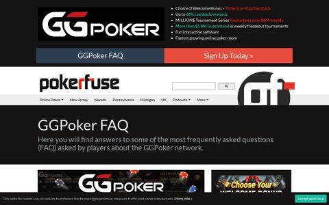 GGPoker FAQ - Best GGPoker Bonus - up to $600 - Pokerfuse
