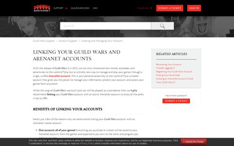 Linking Your Guild Wars and ArenaNet Accounts – Guild Wars ...