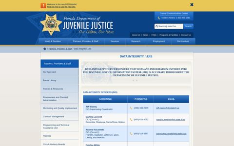 Data Integrity / JJIS - Florida Department of Juvenile Justice