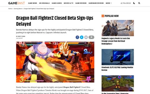 Dragon Ball FighterZ Closed Beta Sign-Ups Delayed | Game ...