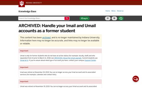 Handle your Imail and Umail accounts as a former student - IU ...