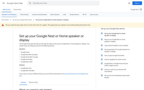 Set up your Google Nest or Google Home speaker or display ...