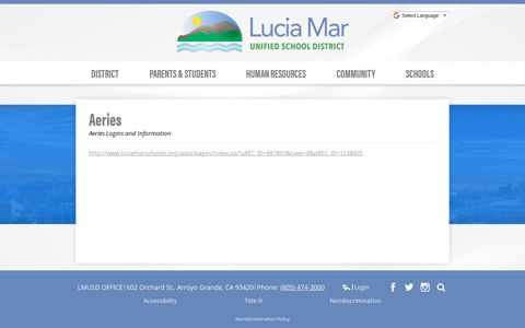 Aeries - Lucia Mar Unified School District