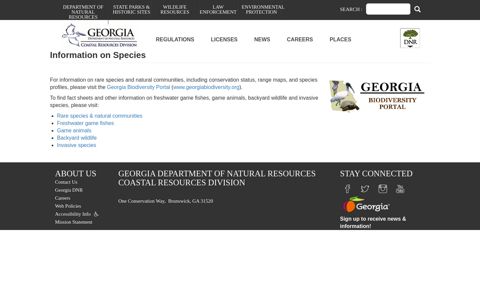 Information on Species | Department Of Natural Resources ...