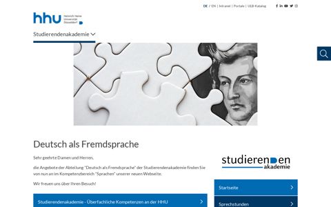 Universität Düsseldorf: Studierendenakademie: Deutsch als ...