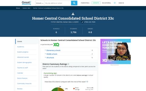 Homer Central Consolidated School District 33c - GreatSchools