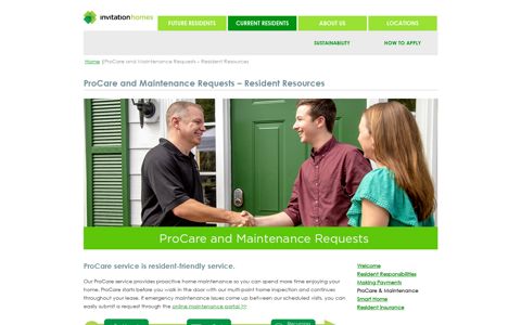 ProCare and Maintenance Requests - Resident Resources