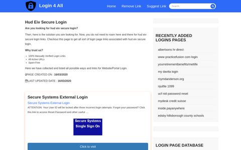 hud eiv secure login - Official Login Page [100% Verified]